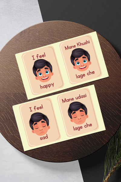 English-Gujarati Emotion Flash cards