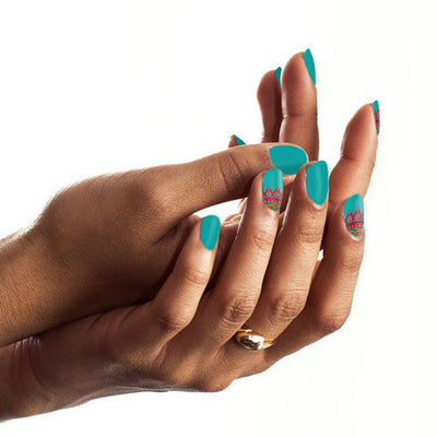 Mandala on Teal Nail Polish Wraps