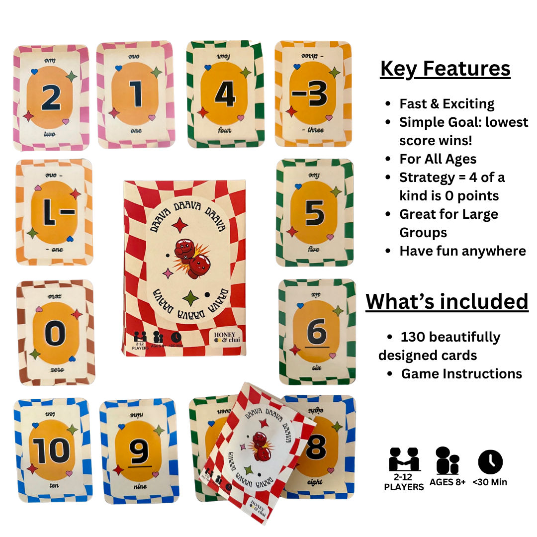 Daava – Fast-Paced Card Game of Low Score Strategy | 2-12 Players