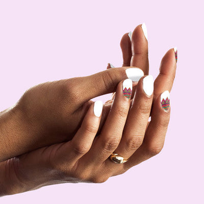 Mandala on White Nail Polish Wraps