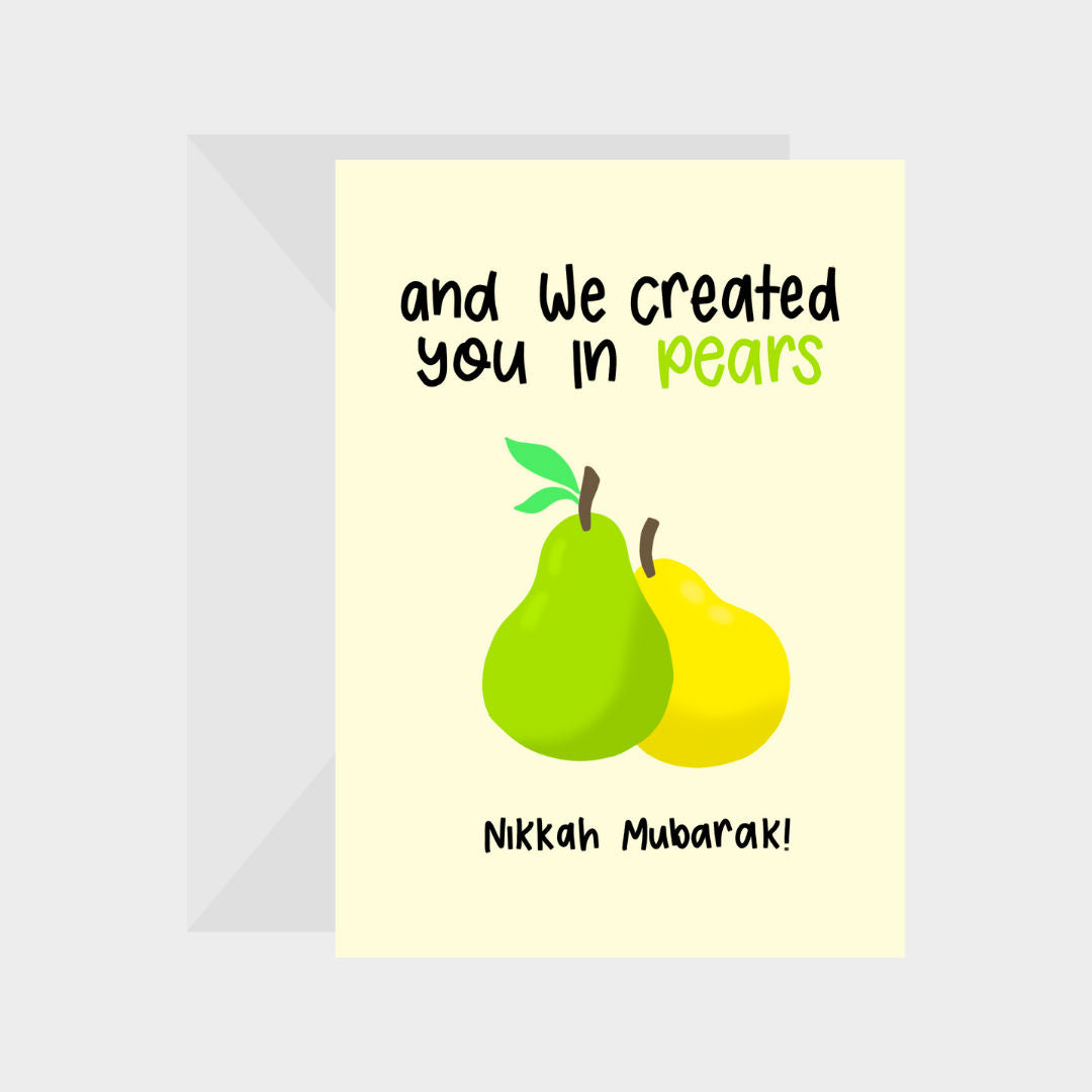 Nikkah Pears Pun Greeting Card