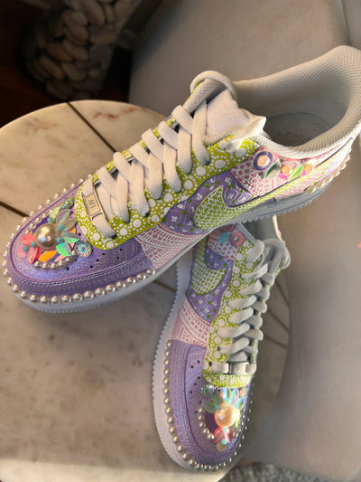 Opulence: Hand Painted and Embellished Nike AF1 '07