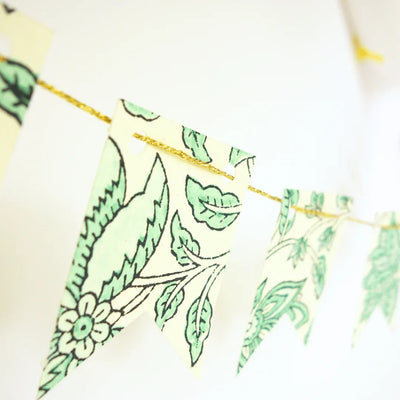 Teal Blossom Bunting Garland