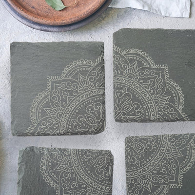 Mandala Design Slate Coasters