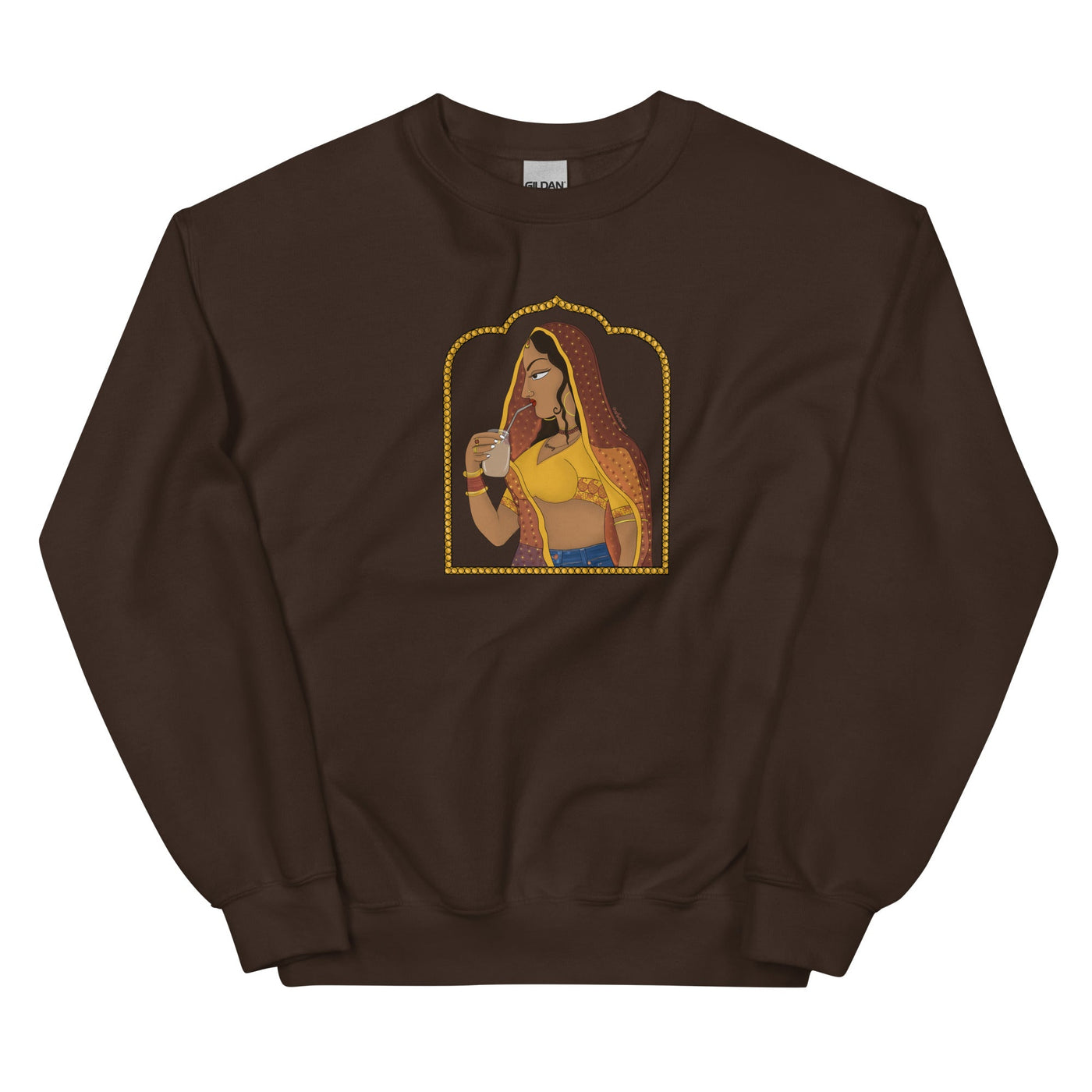Rajasthani Rani Drinking Iced Coffee Sweatshirt