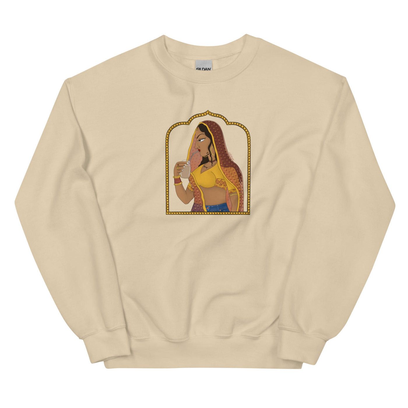 Rajasthani Rani Drinking Iced Coffee Sweatshirt