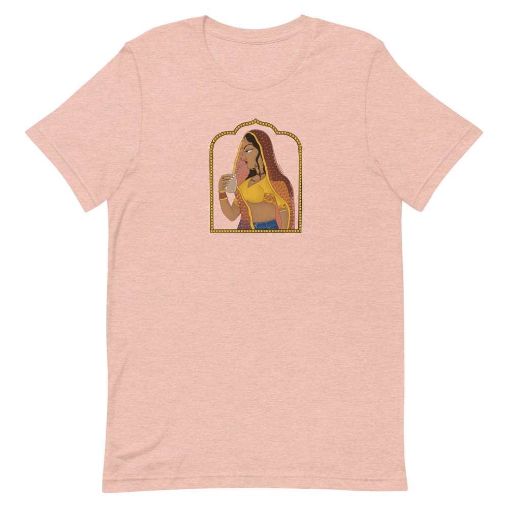Rajasthani Rani Drinking Iced Coffee T-Shirt