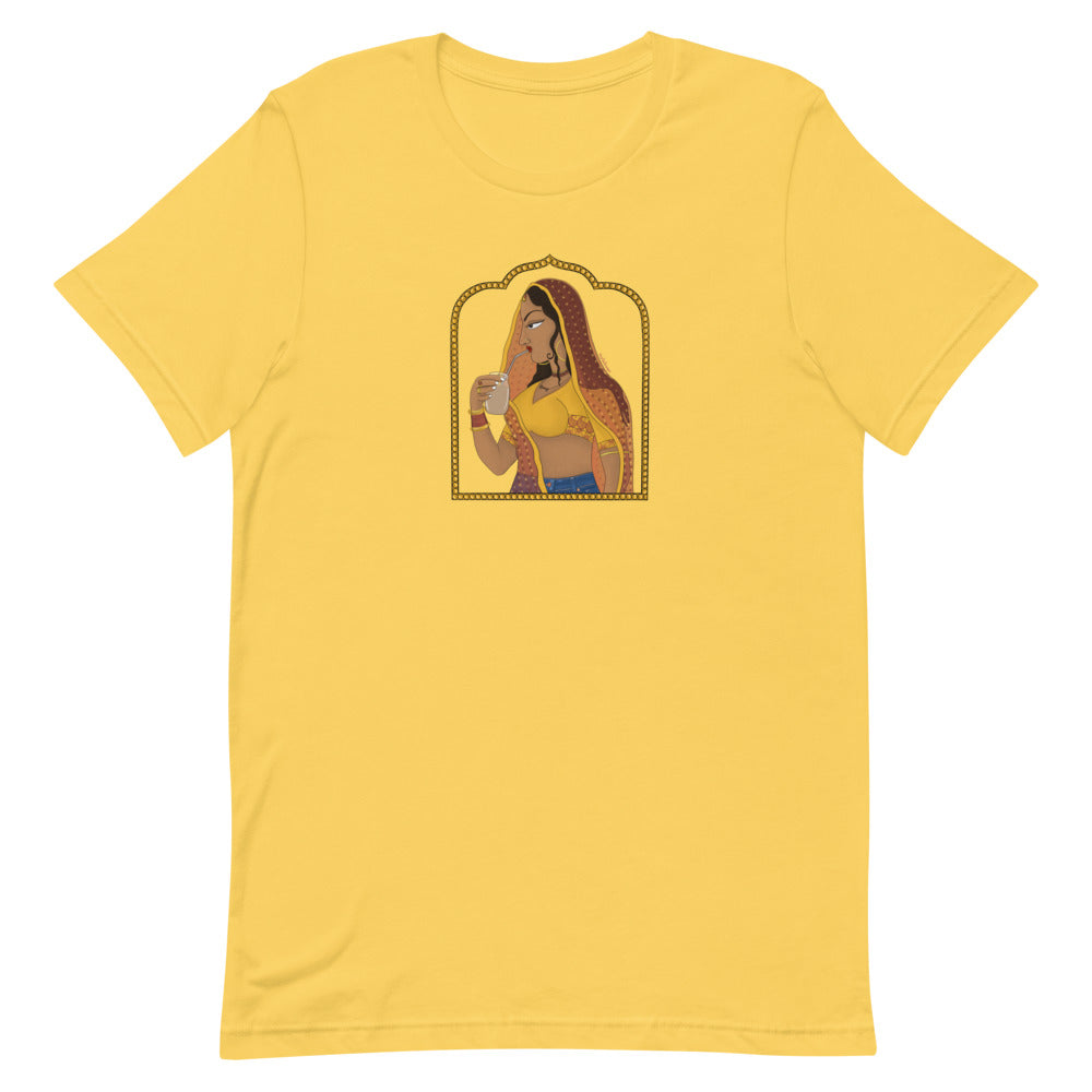 Rajasthani Rani Drinking Iced Coffee T-Shirt