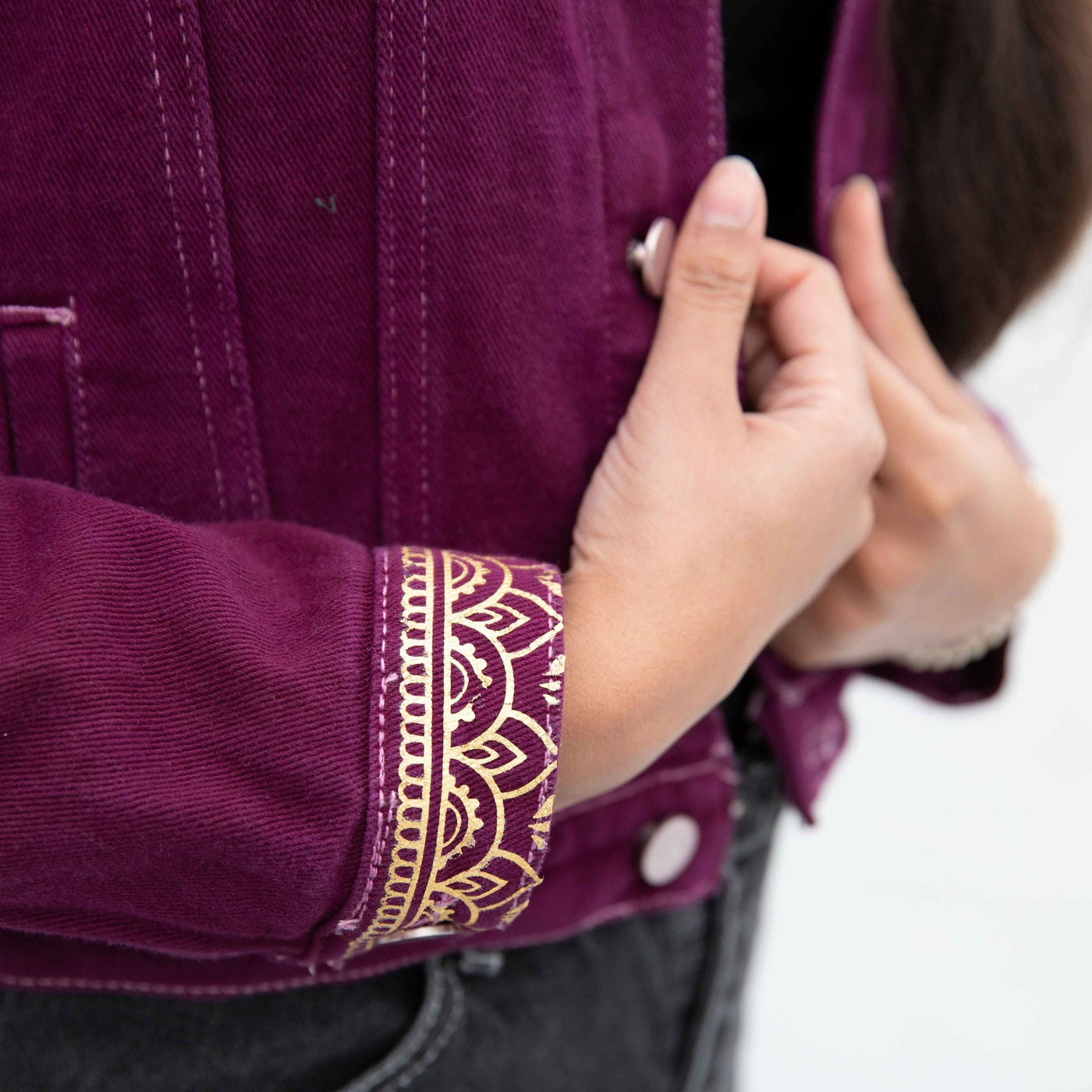 Henna and Hustle Denim Jacket by Modern Desi
