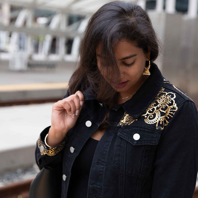 Henna and Hustle Denim Jacket by Modern Desi