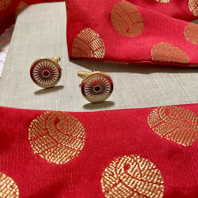 Indian Flag Chakra Cufflinks