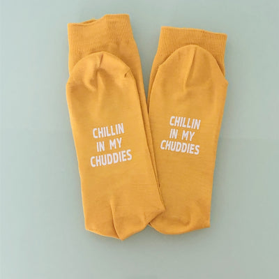 Chillin In My Chuddies Crew Socks
