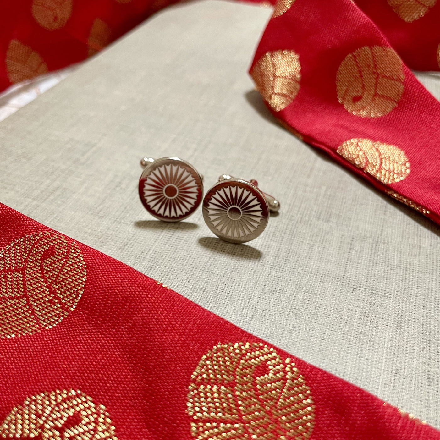 Indian Flag Chakra Cufflinks