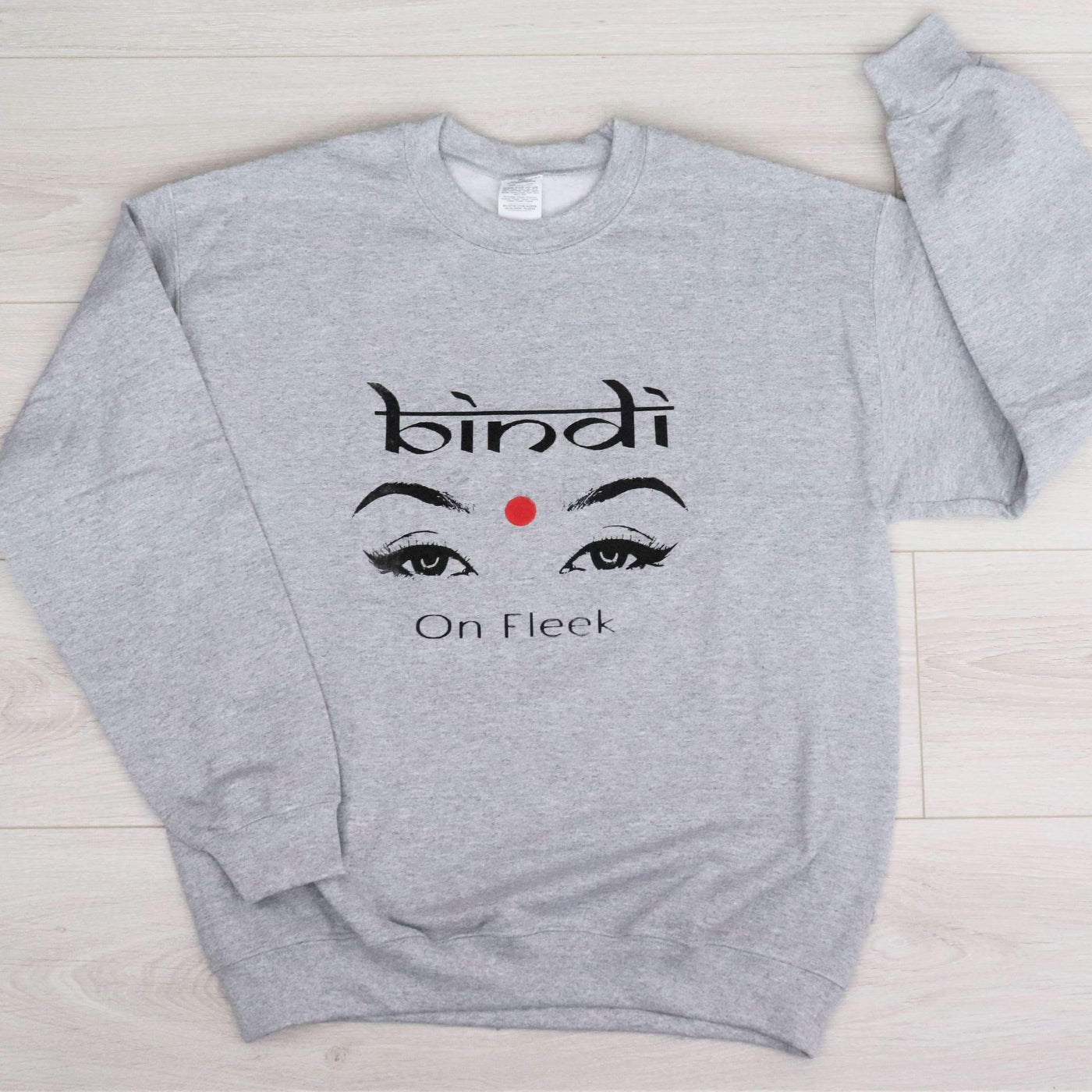 Bindi On Fleek Crewneck, Vhimsy Style, Desi Streetwear, Bindi, South Asian, Indian
