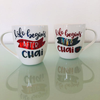 Life Begins After Chai Set of Mugs