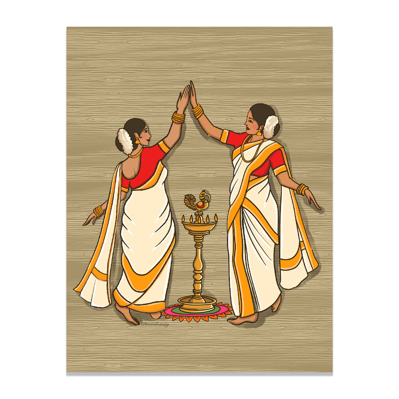 Thiruvathira Kali Illustration Kerala Dance