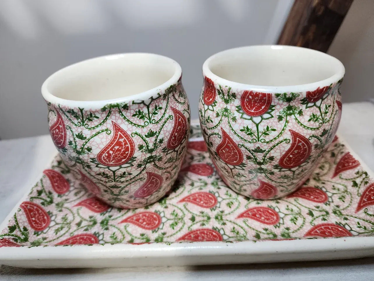 Tea Cup Gift Set (of 2) with Tray