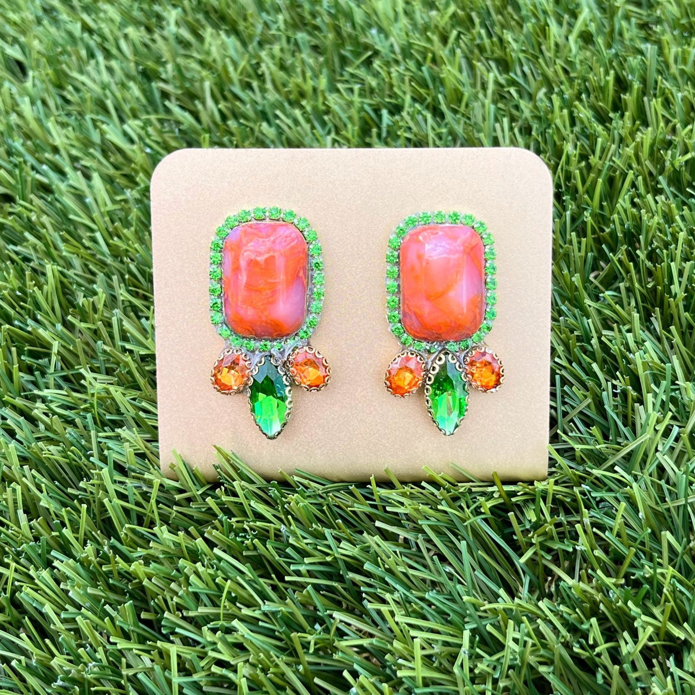 Rectangular Kundan Studs by Darling Delights