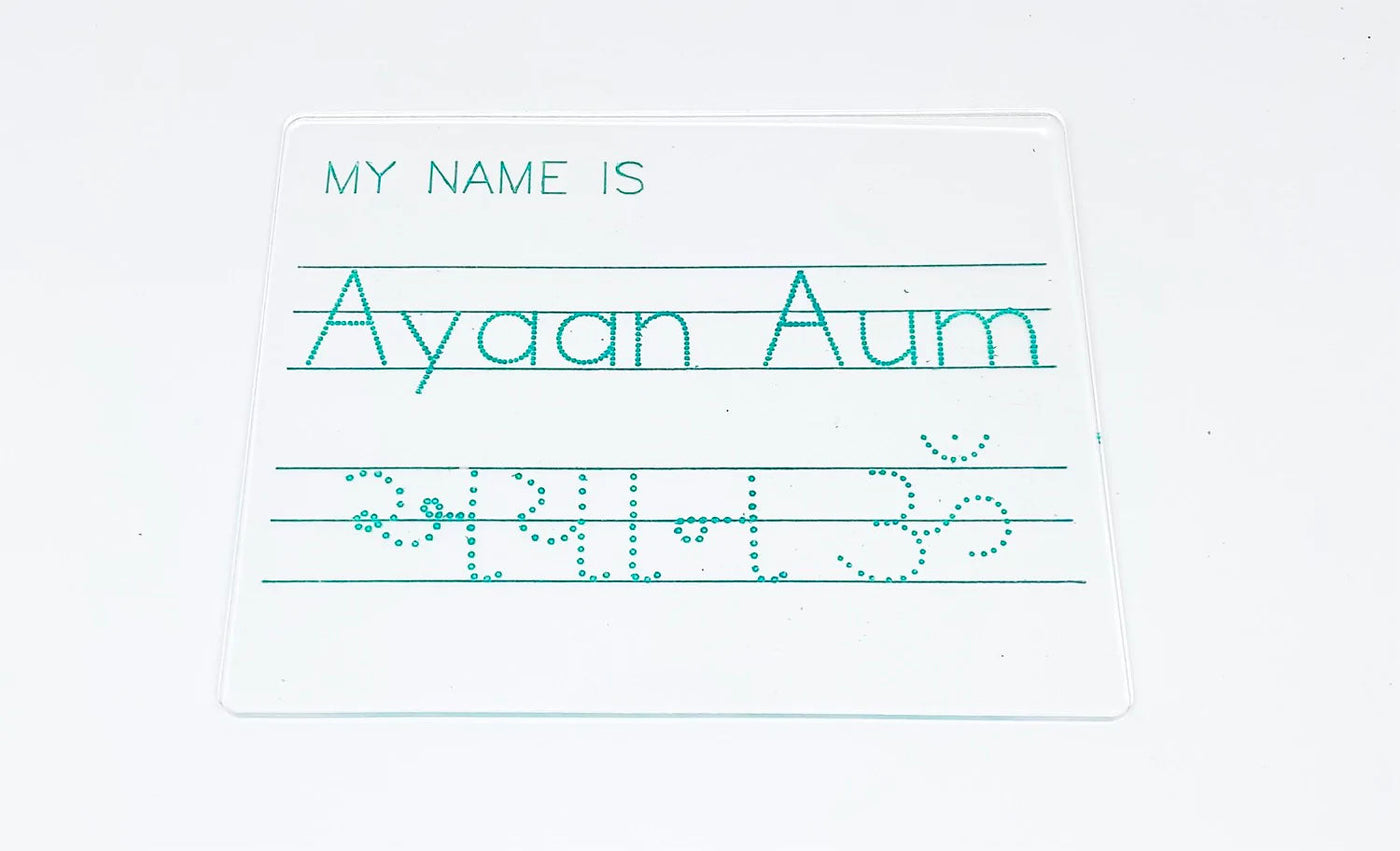 Dry Erase Bilingual Name Tracing Board