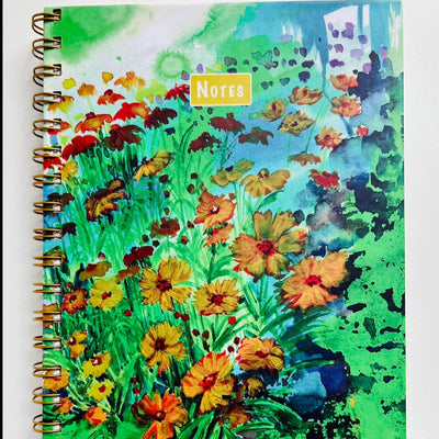 Yellow Flowers and Greenery  Notebook by Laskh Sarkar Creations