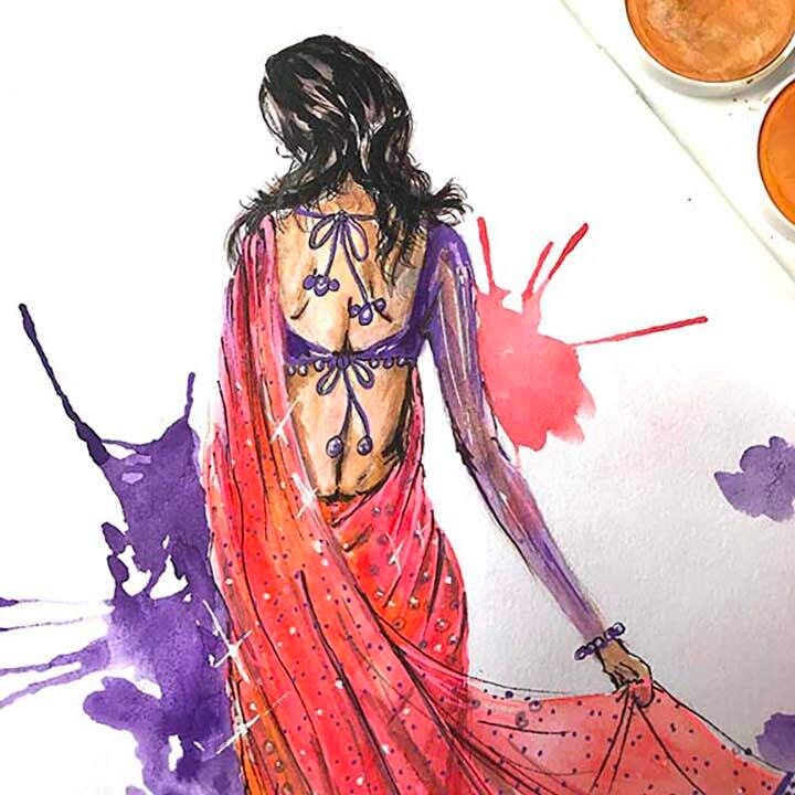 Saree Seduction - Illustration Art Print