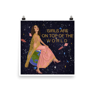 Girls are on top of the world Poster By Labyrinthave