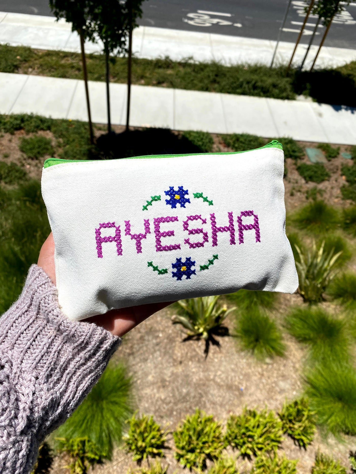 Custom Embroidered Makeup/Accessory Pouch (100% of Proceeds Donated)