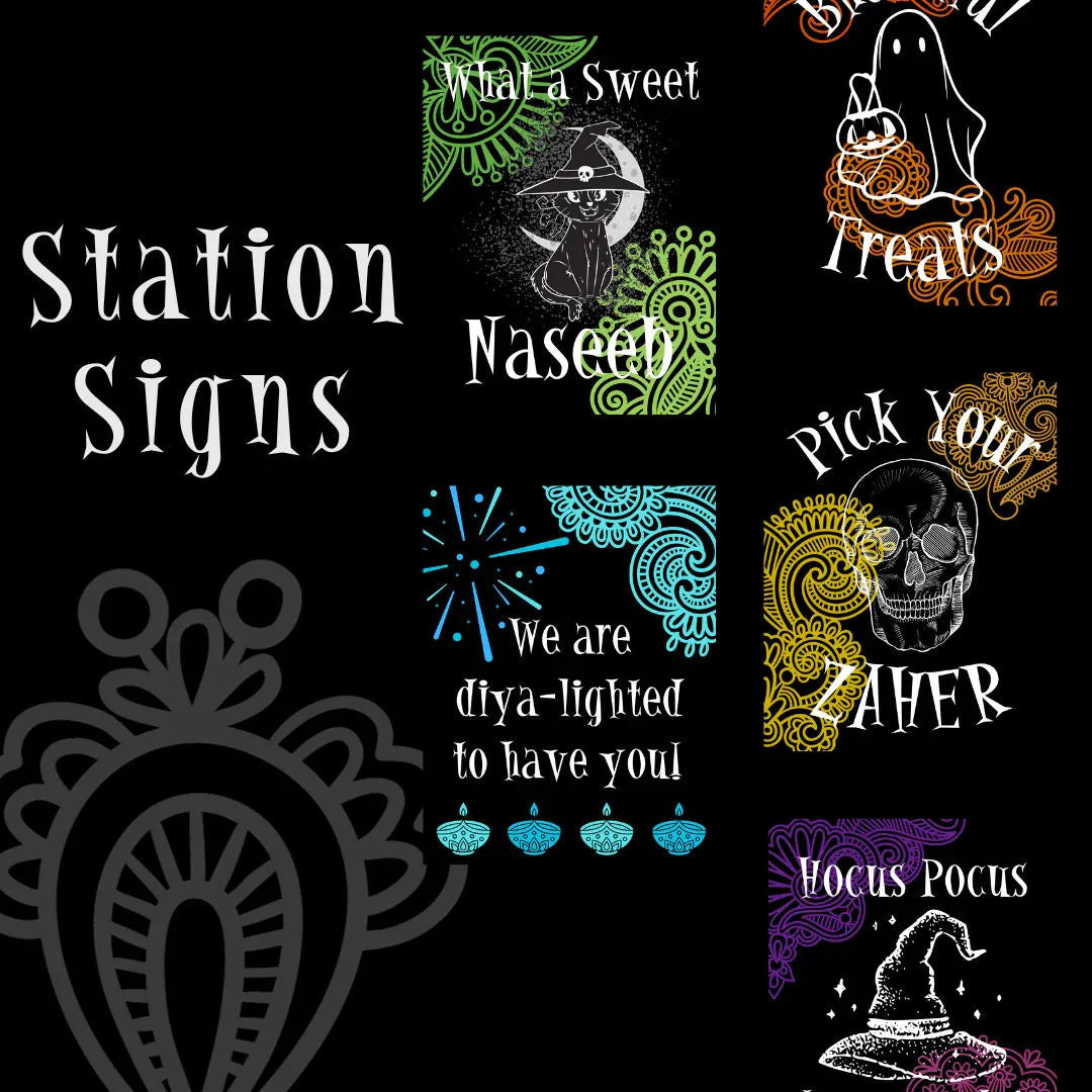 Diwal-O-Ween Station Signs