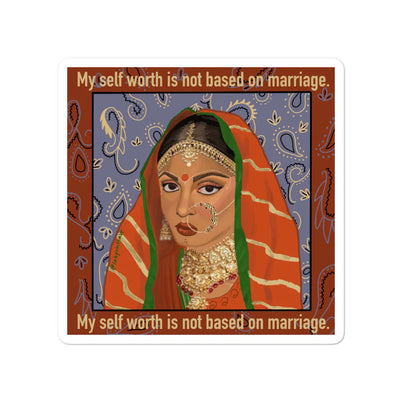 My Self Worth is not based on Marriage Sticker by Labyrinthave