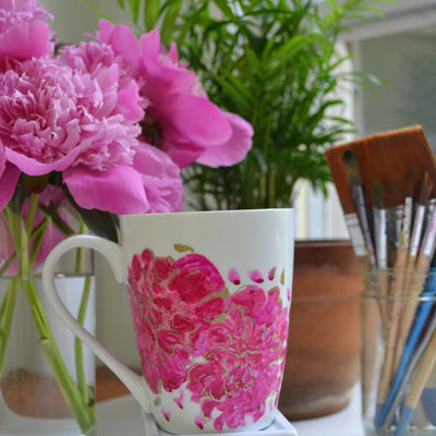 Summer blooms mug by Laksh Sarkar Creations