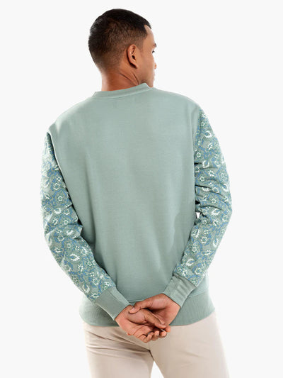 Unisex Printed Crewneck Sweatshirt – Mint Green