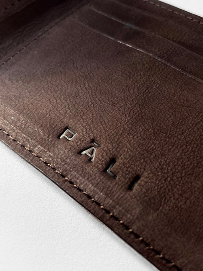 Pāli Leather & Fabric Wallet  - Brown