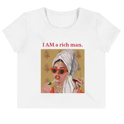 I Am a Rich Man Crop Tee by Labyrinthave