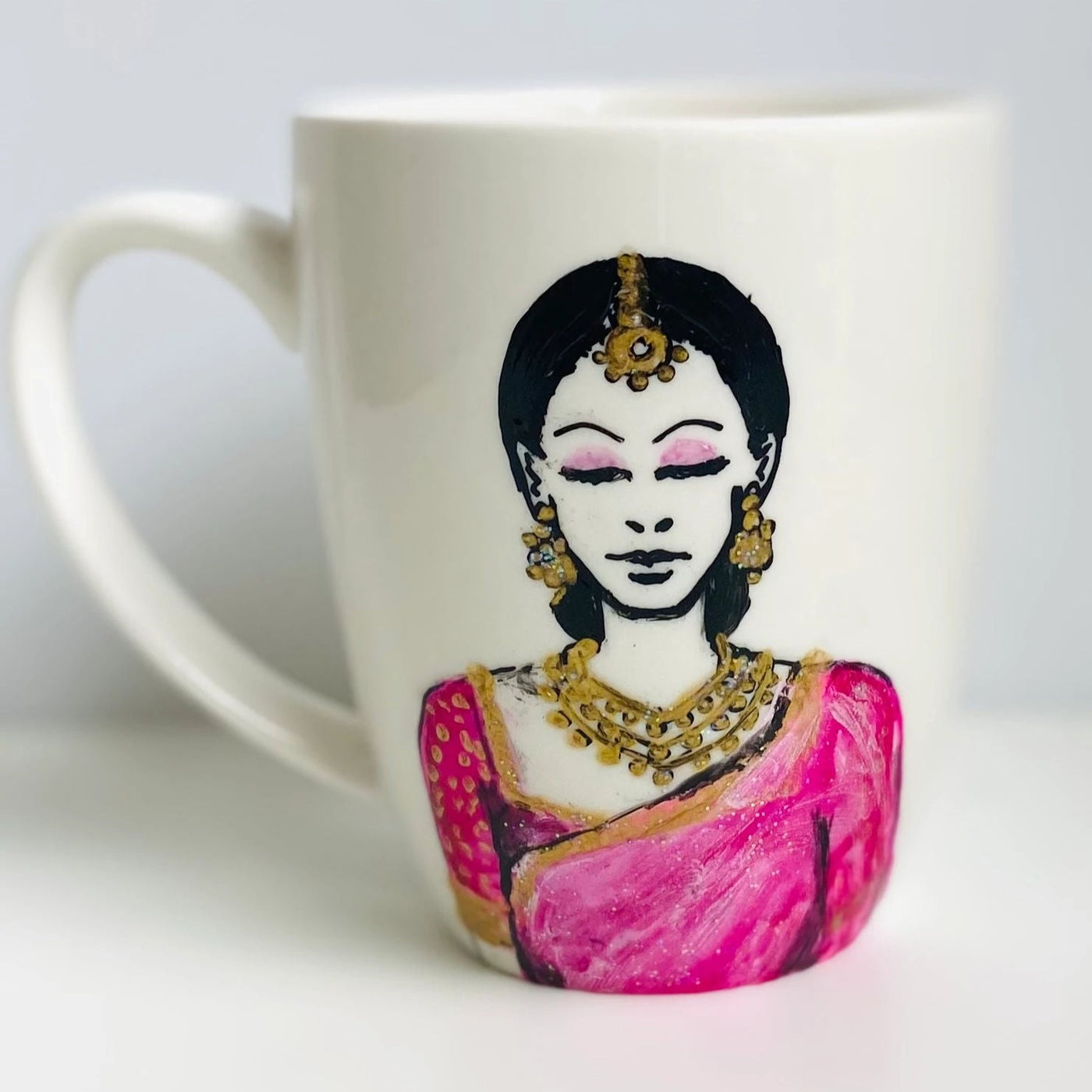 Desi girl holiday mug by Laksh Sarkar Creations