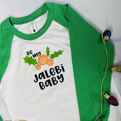 Be my Jalebi Baby 3/4 sleeve holiday kids shirt