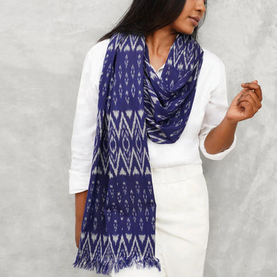 Ikat Scarf Midnight Blue By Pali