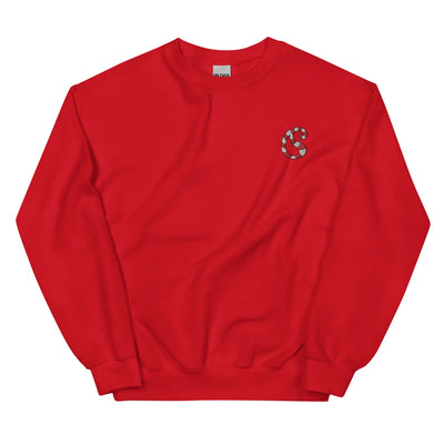 Embroidered Candy Cane Paisley Sweatshirt