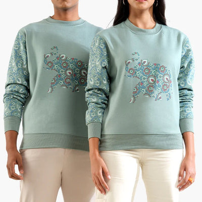 Mint Green Printed Sweatshirt By Pali