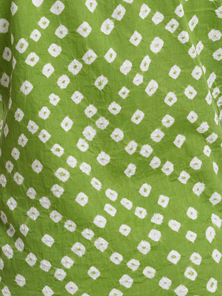 Short Sleeve Cuban Collar Bandhani Shirt – Guava Green