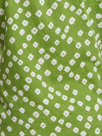 Short Sleeve Cuban Collar Bandhani Shirt – Guava Green