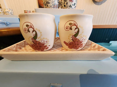 Tea Cup Gift Set (of 2) with Tray
