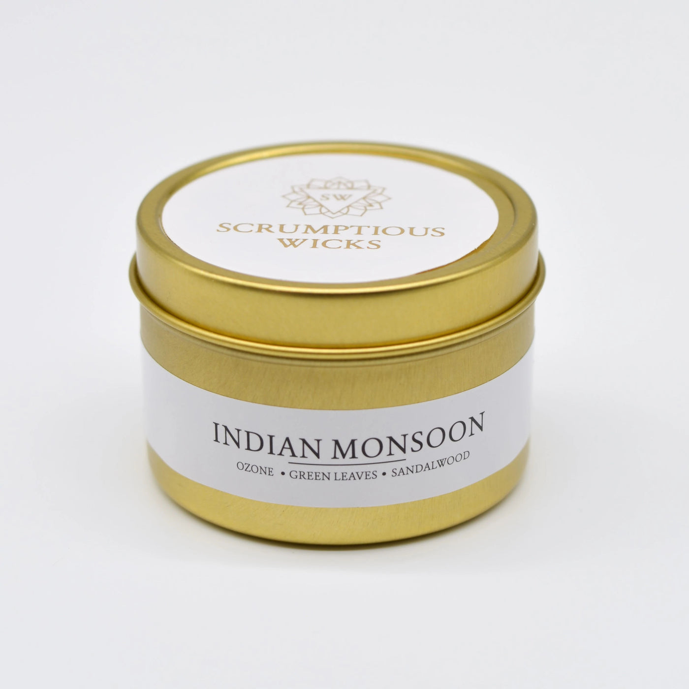 Indian Monsoon Tin candle by Scrumptious Wicks