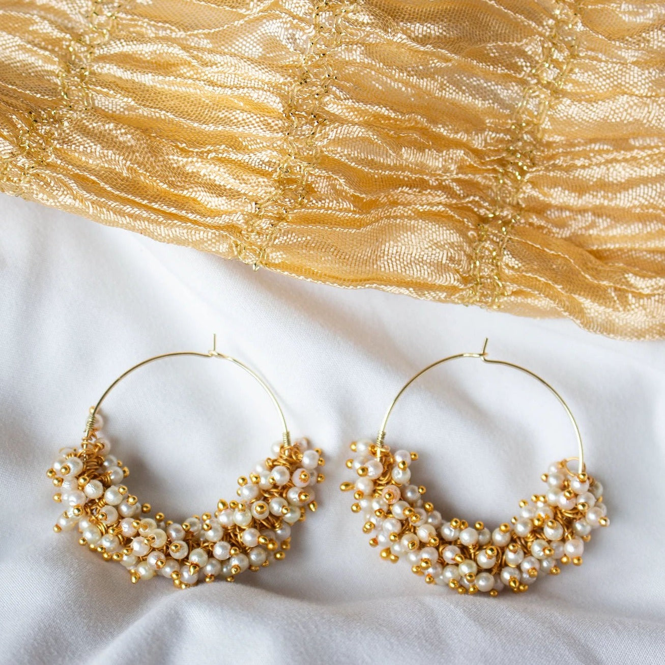 Champagne bubbles earrings by Beadaful