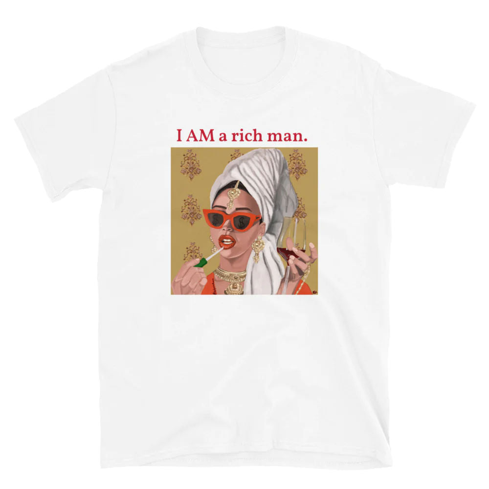 I am a rich man t-shirt by Labyrinthave