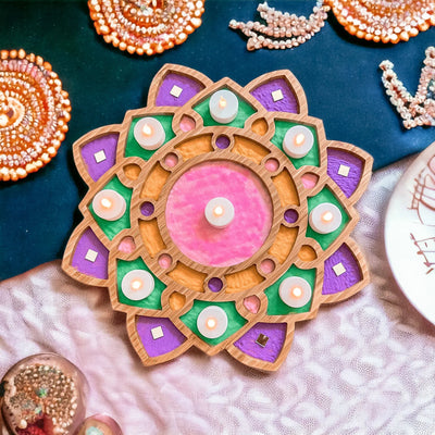 Wooden Rangoli Tray by Bhaasha Basics 