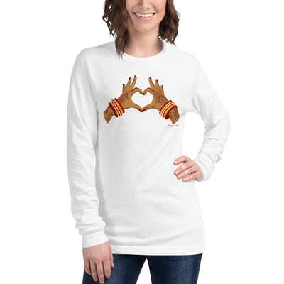 Mehendi love hands long sleeve by Amy Malkan