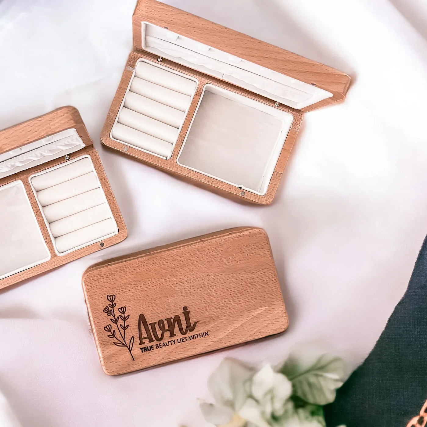 Personalized Wooden Travel Jewelry Box