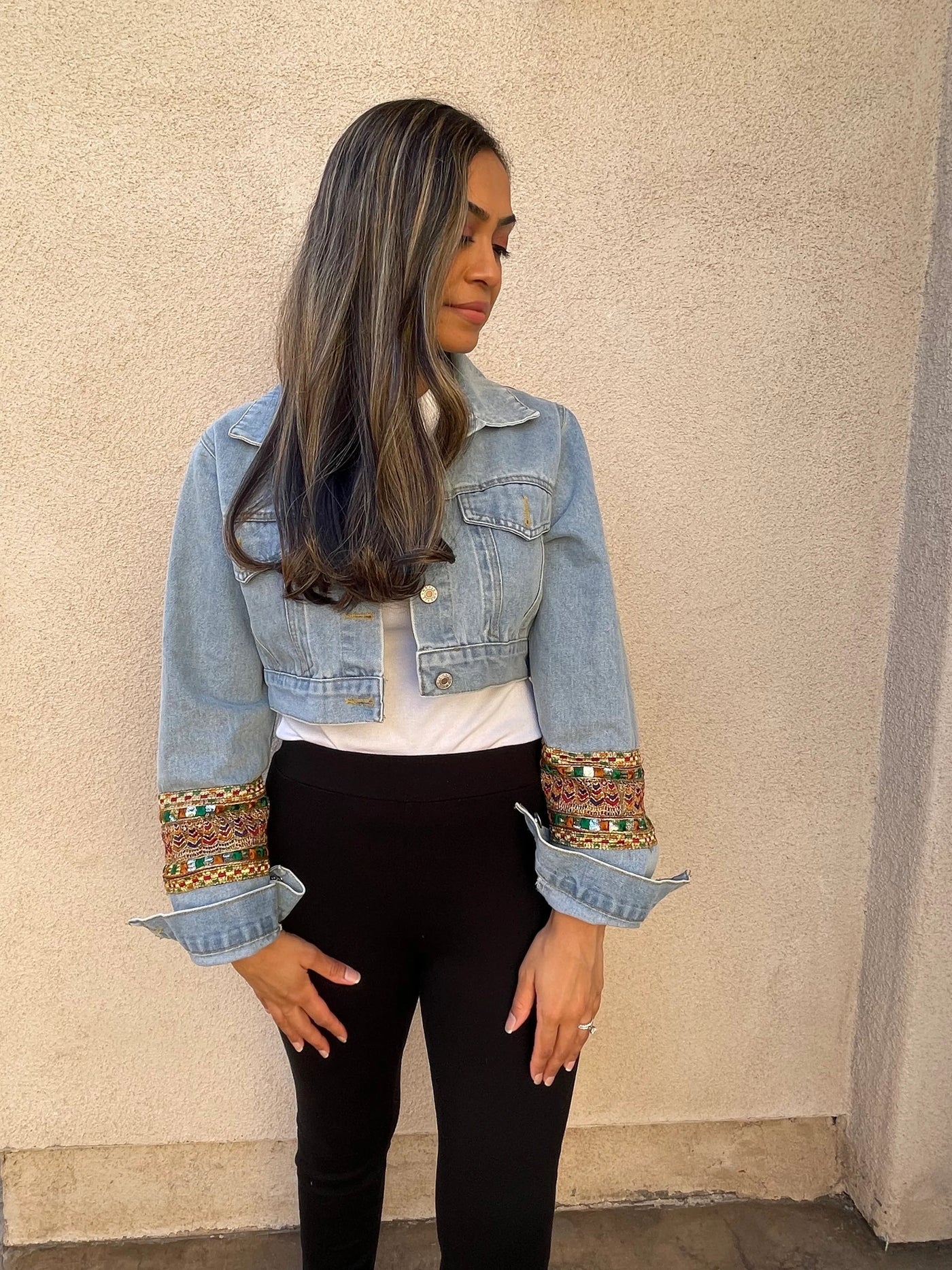 Bandhani Denim Jacket - Medium - Ready to Ship