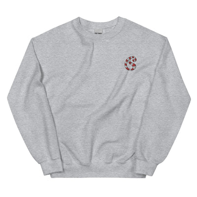 Embroidered Candy Cane Paisley Sweatshirt