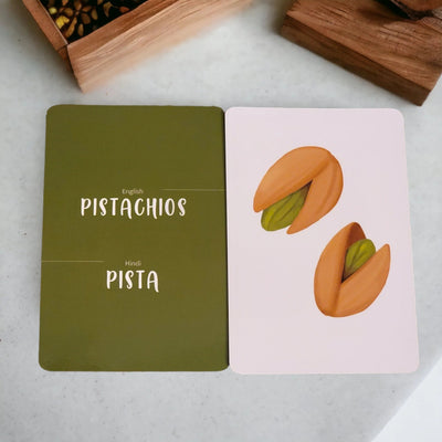 Hindi-English (Fruits/Nuts) Flash Cards